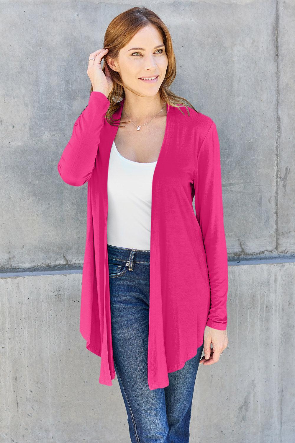 Basic Bae Full Size Open Front Long Sleeve Cardigan Carauana Store