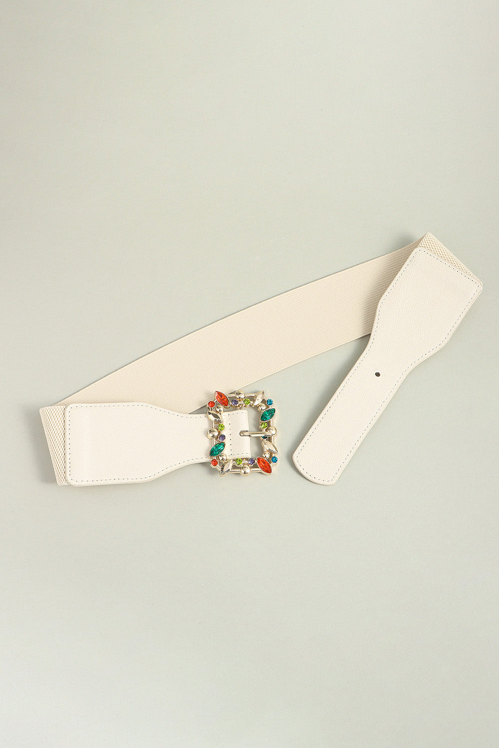 Multicolored Leaf Buckle Elastic Belt CaRaUaNa Fashion