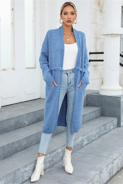 Angel Wings Open Front Pocketed Cardigan Carauana Store