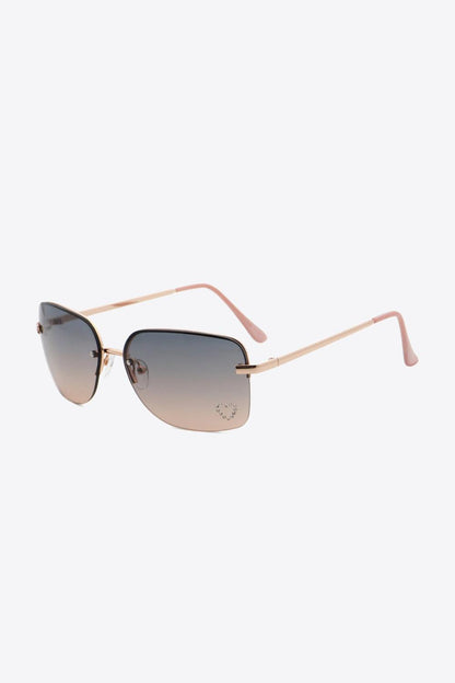 Rhinestone Heart Metal Frame Sunglasses Carauana Store