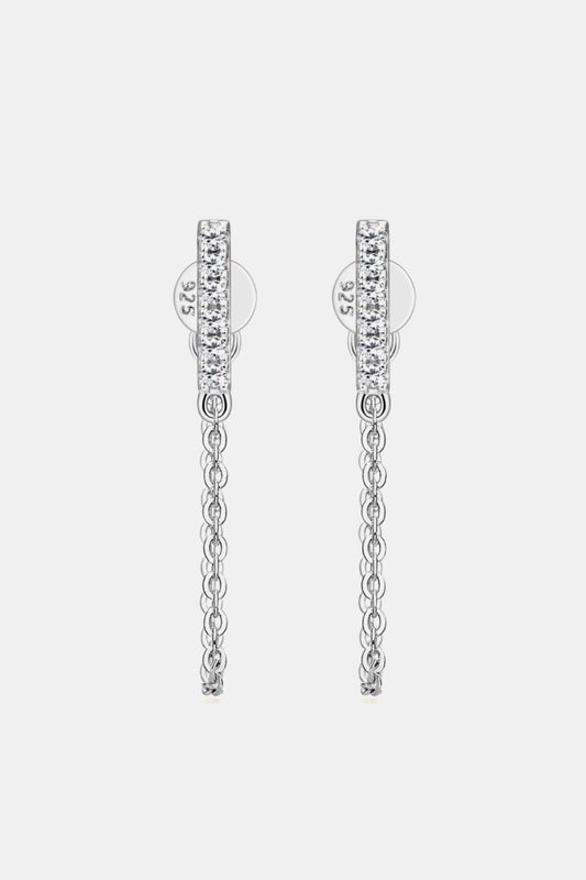 Moissanite 925 Sterling Silver Connected Earrings Carauana Store