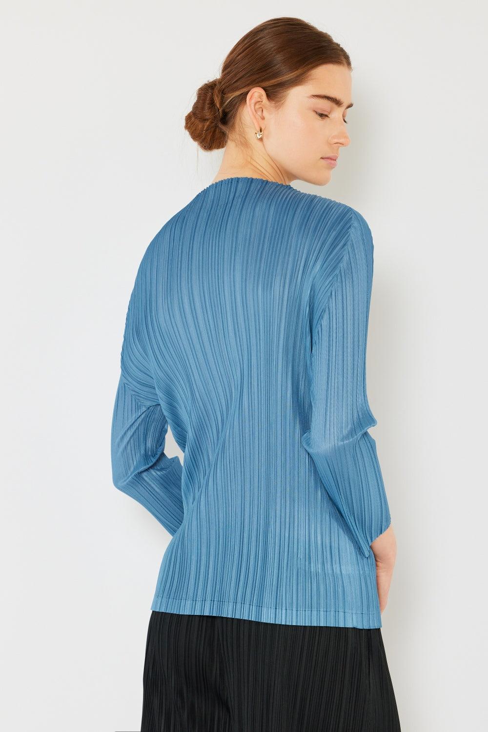 Marina West Swim Pleated Long Sleeve Boatneck Top Carauana Store