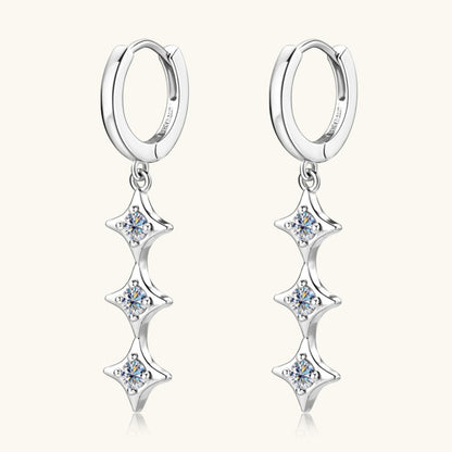 Moissanite 925 Sterling Silver Geometric Shape Earrings Carauana Store