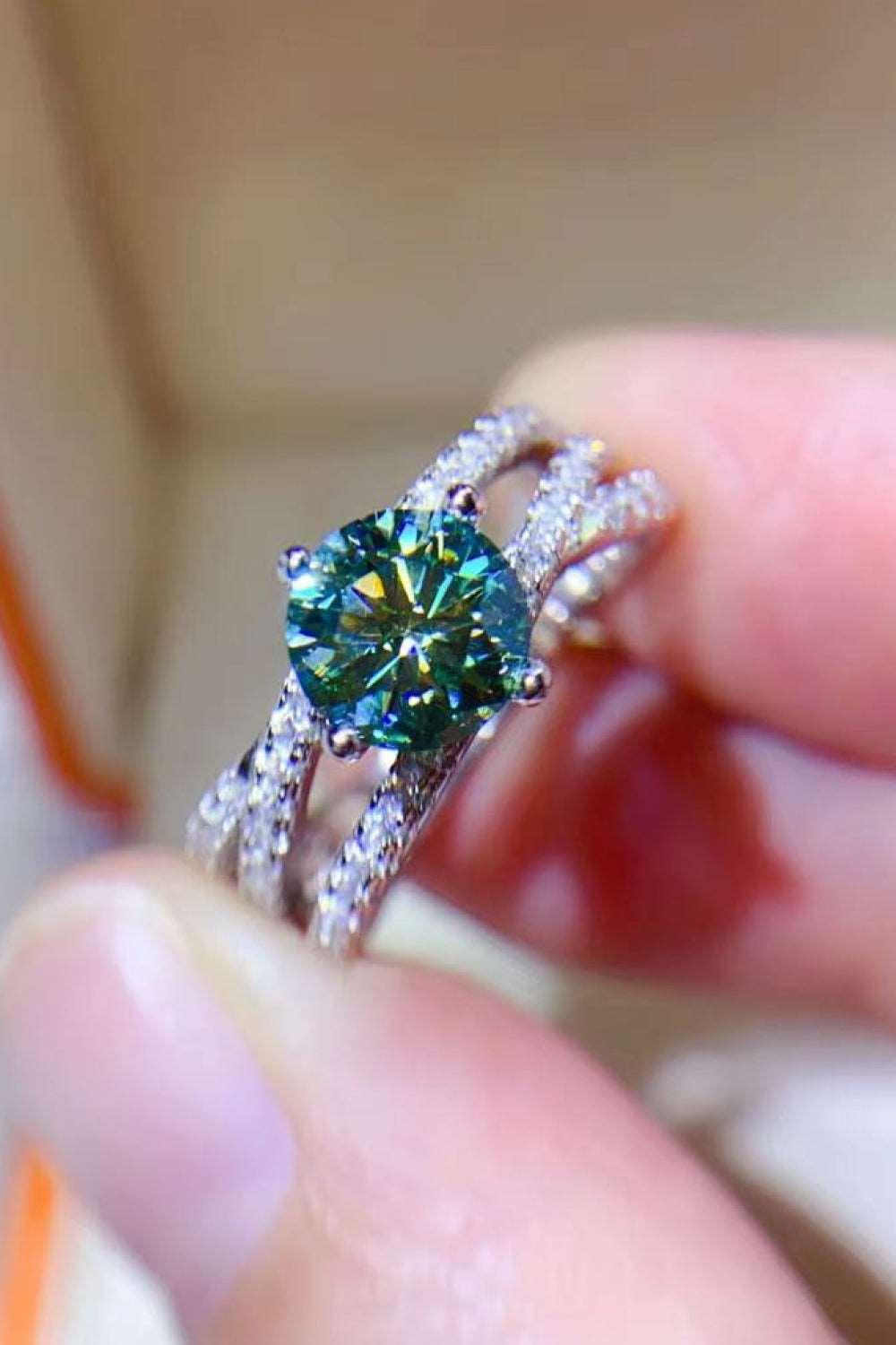 1 Carat Moissanite Contrast 925 Sterling Silver Ring Carauana Store