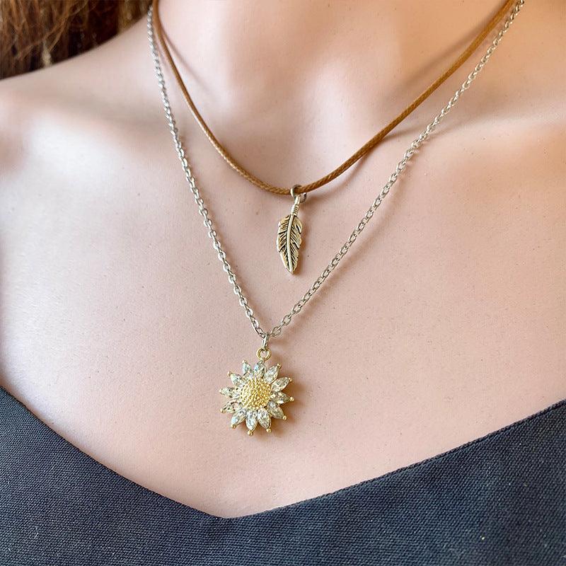 Sunflower Pendant Necklace Set Carauana Store