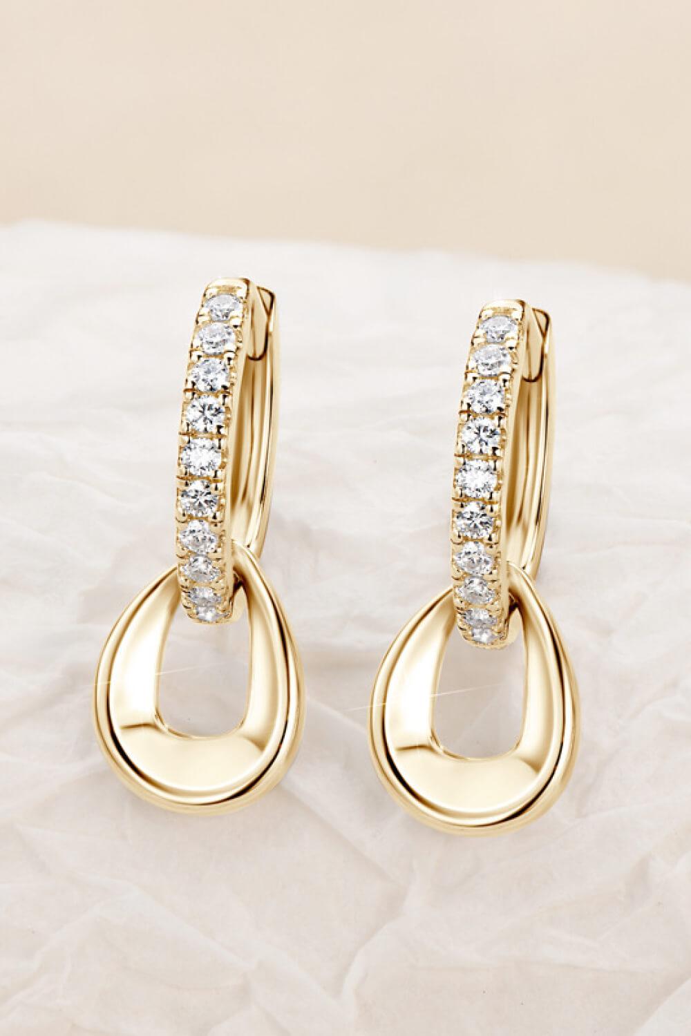 925 Sterling Silver Moissanite Double Hoop Earrings Carauana Store