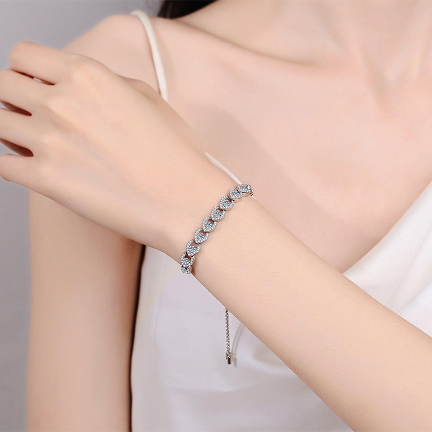1 Carat Moissanite 925 Sterling Silver Bracelet Carauana Store