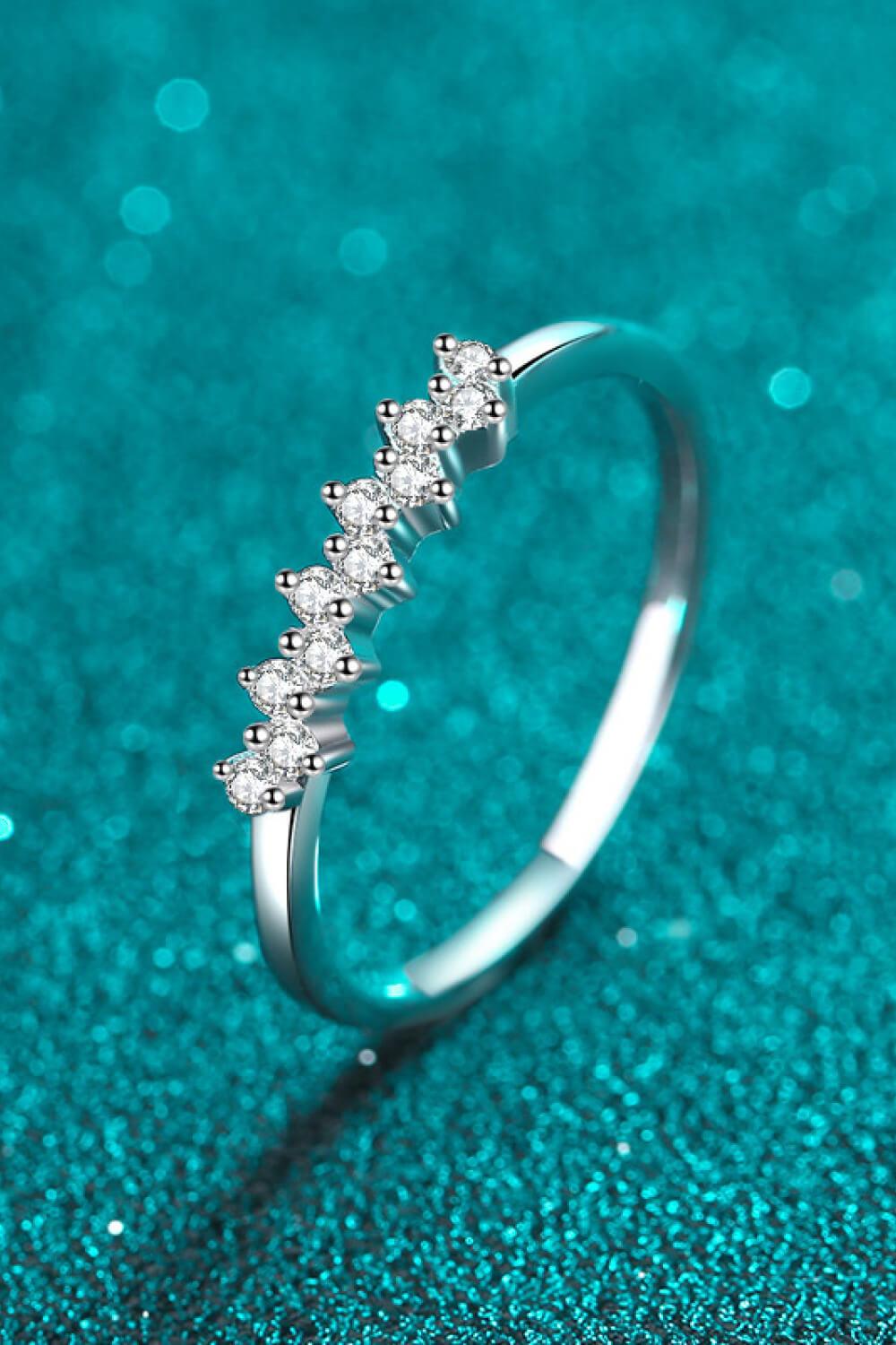 Eye-Catching 925 Sterling Silver Moissanite Ring Carauana Store