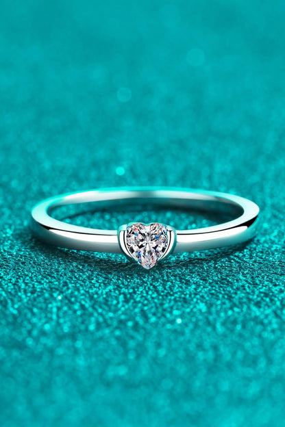 Heart-Shaped Moissanite Solitaire Ring CaRaUaNa Fashion