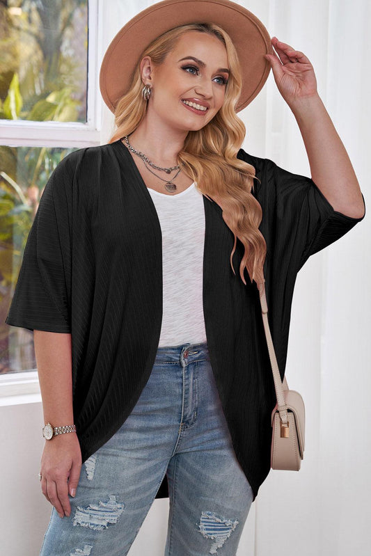 Plus Size Ribbed Cocoon Cover Up Carauana Store