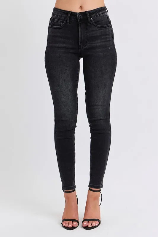Judy Blue Full Size Mid Rise Tummy Control Skinny Jeans Plus Size Carauana Store