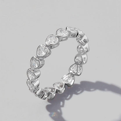 925 Sterling Silver Zircon Heart Ring Carauana Store