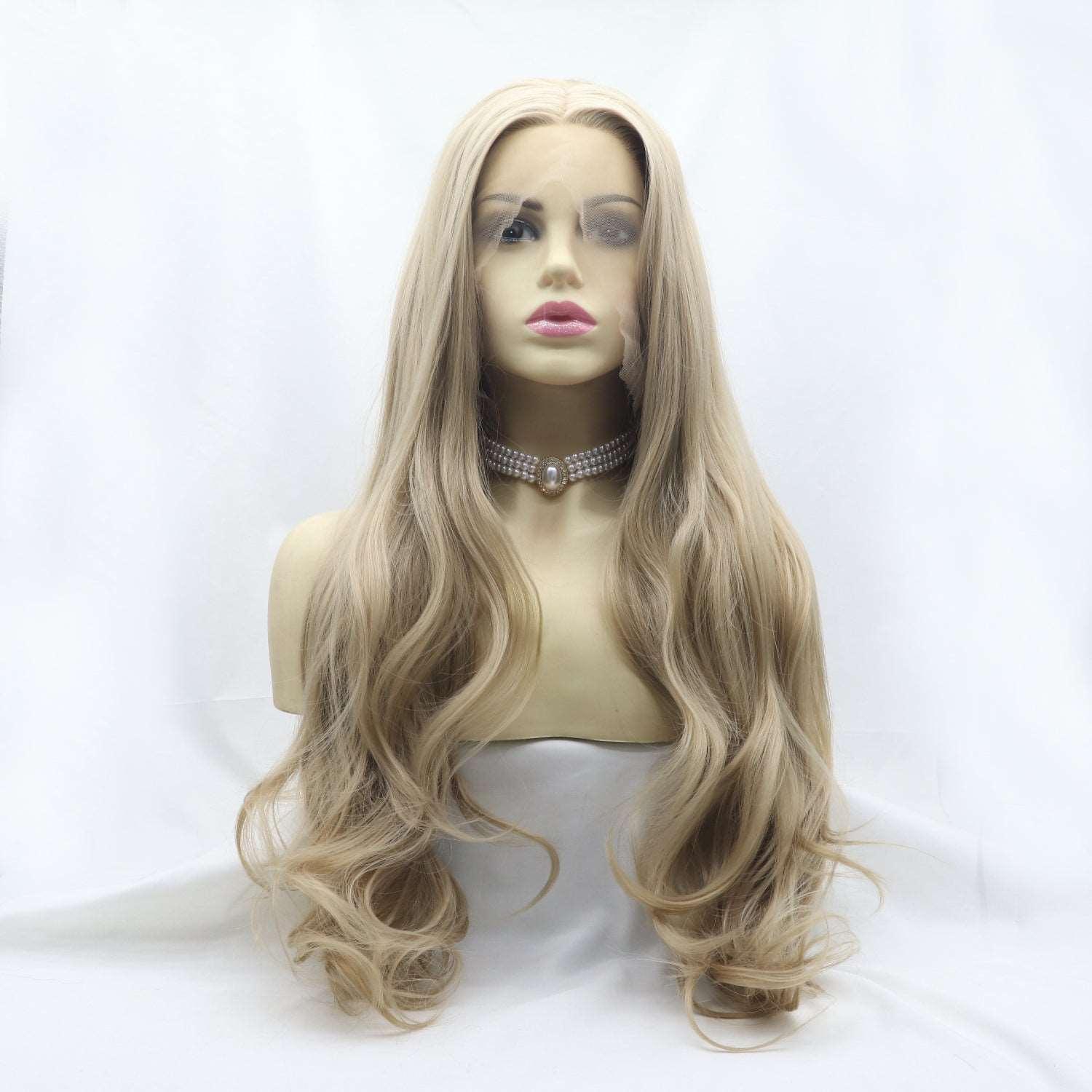 13*3" Lace Front Wigs Synthetic Long Wavy 24" 130% Density CaRaUaNa Fashion