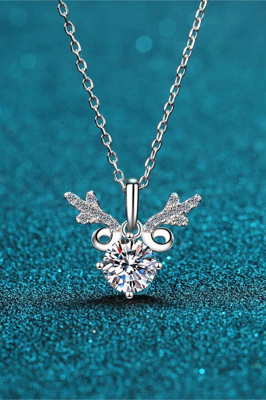 1 Carat Moissanite 925 Sterling Silver Necklace Carauana Store
