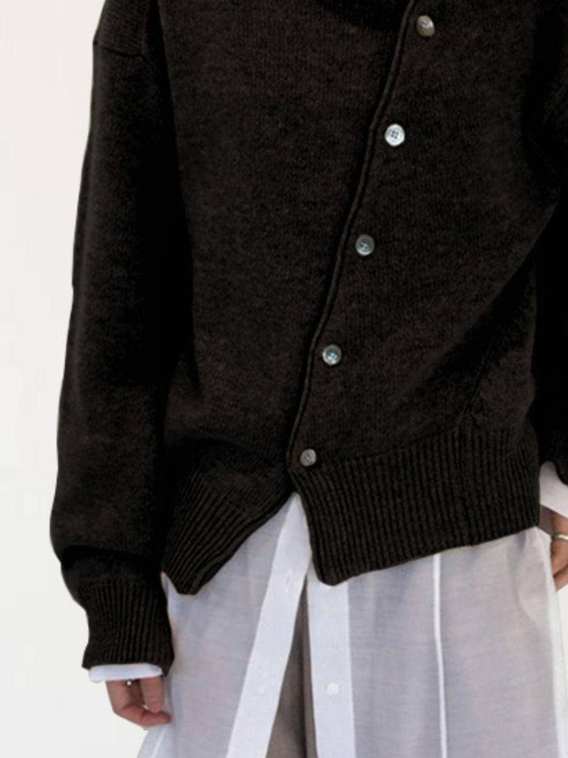 Dropped Shoulder Buttoned Cardigan Carauana Store