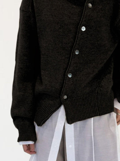 Dropped Shoulder Buttoned Cardigan Carauana Store