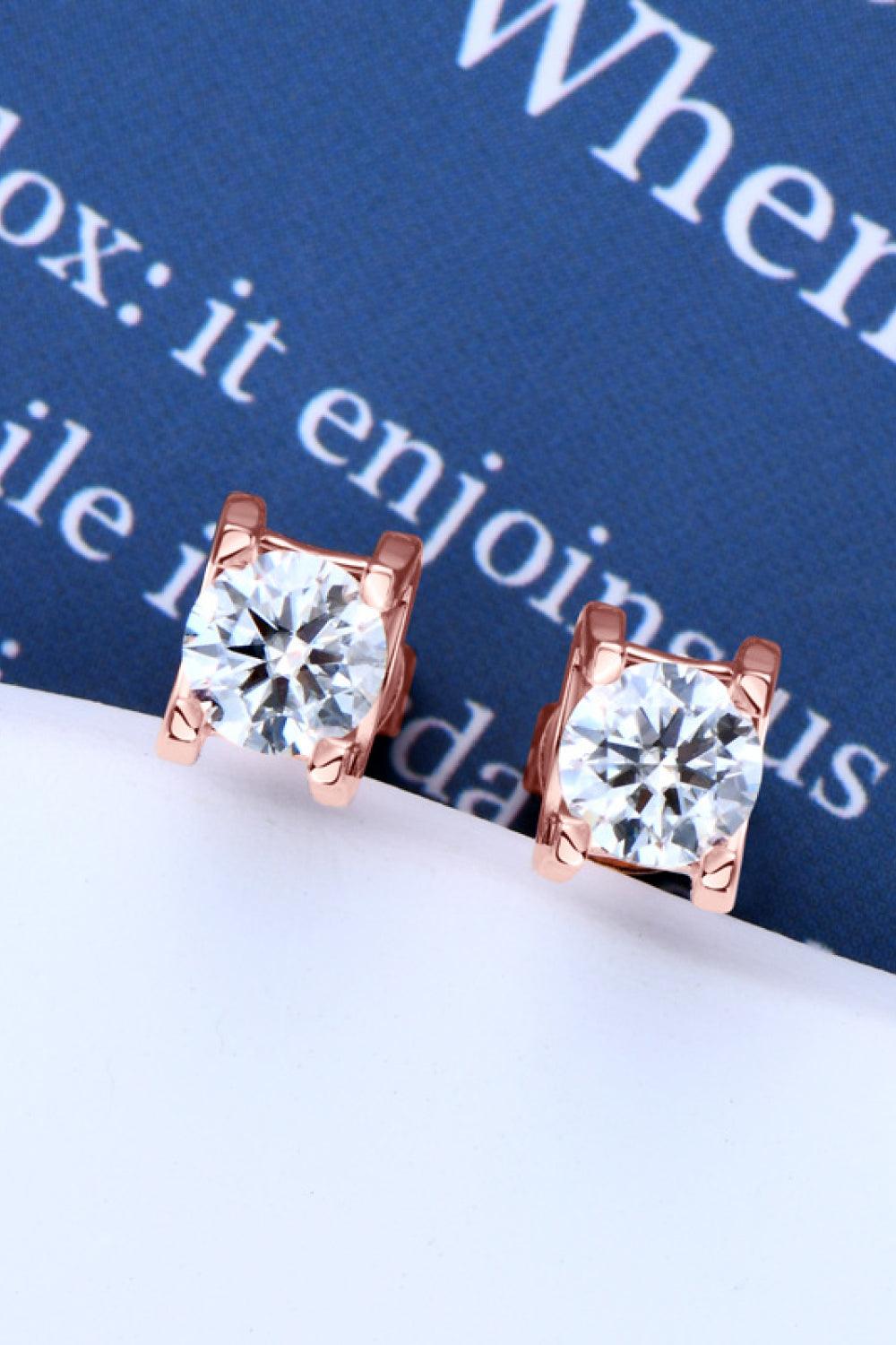 Moissanite 925 Sterling Silver Stud Earrings CaRaUaNa Fashion