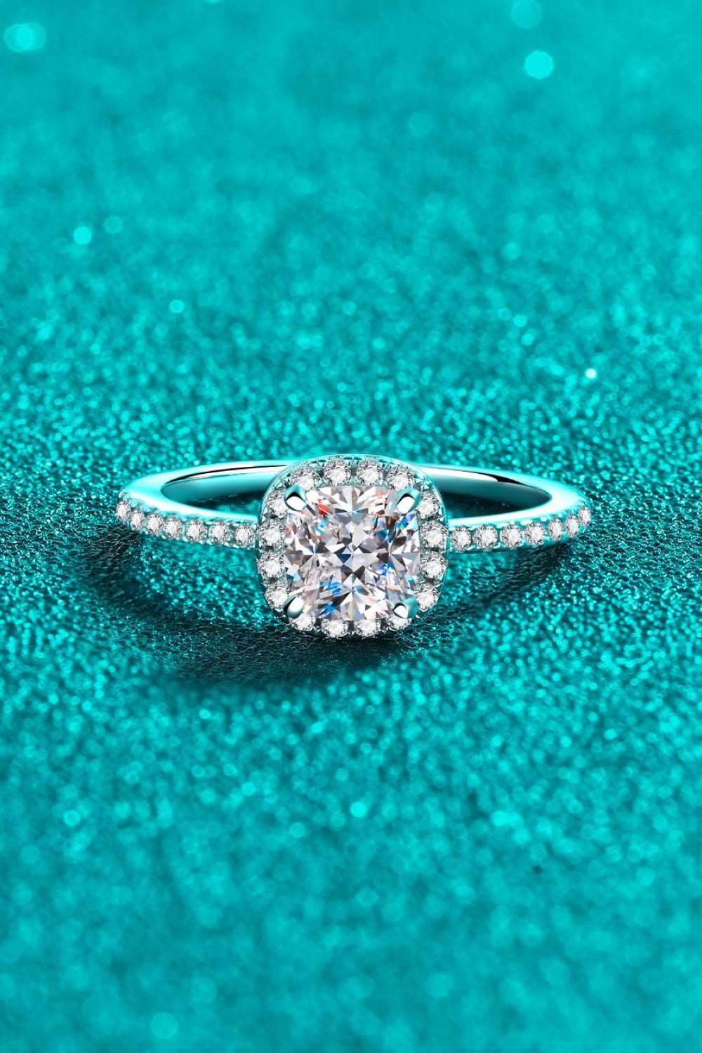 1 Carat Moissanite 925 Sterling Silver Halo Ring Carauana Store