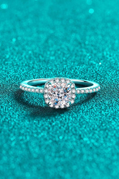 1 Carat Moissanite 925 Sterling Silver Halo Ring Carauana Store