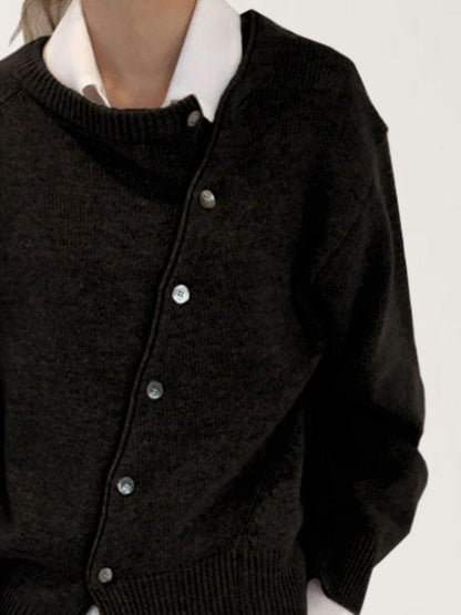 Dropped Shoulder Buttoned Cardigan Carauana Store