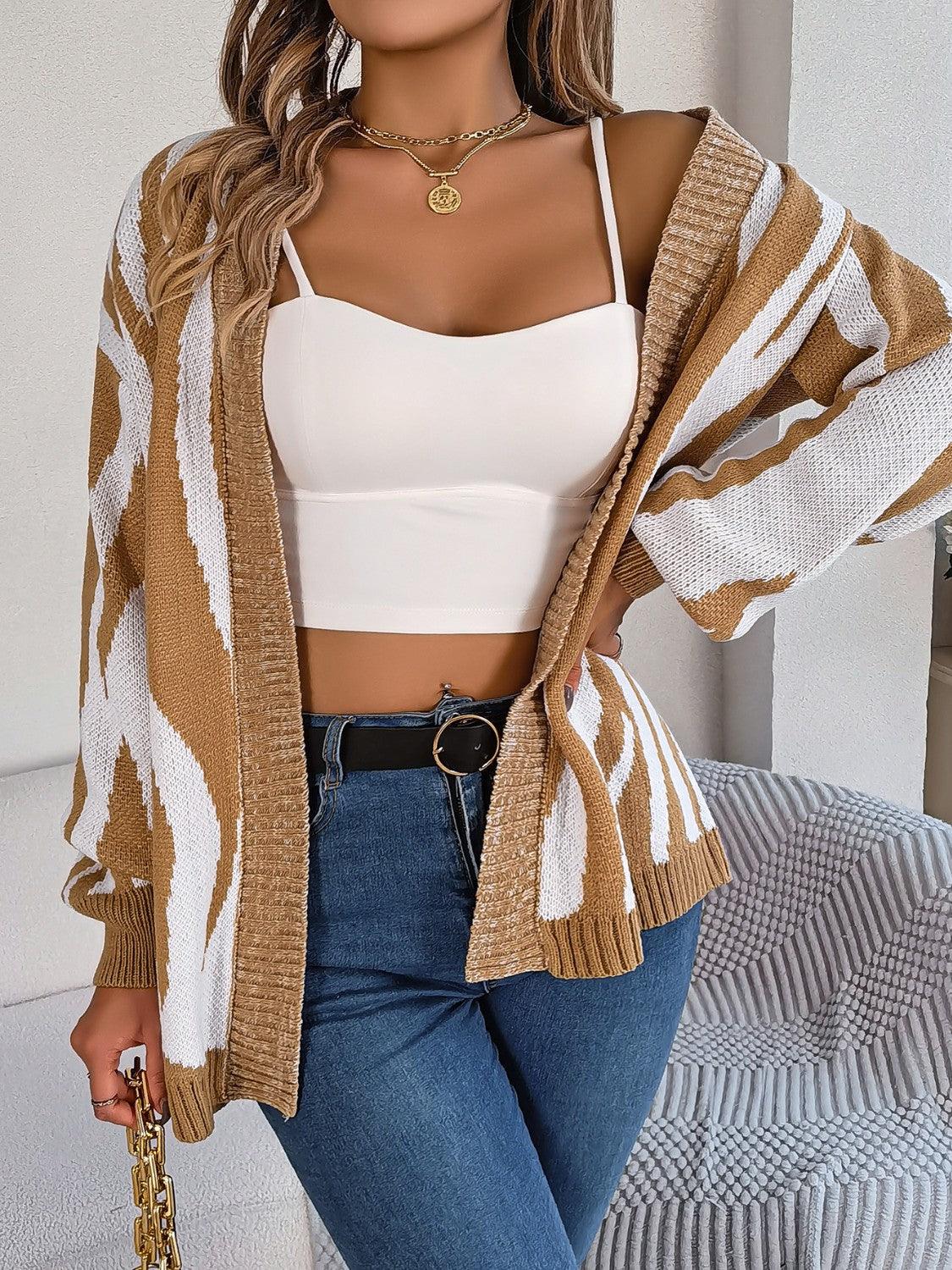 Open Front Animal Print Cardigan Carauana Store