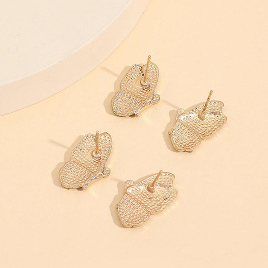 2 Piece Rhinestone Alloy Butterfly Stud Earrings Carauana Store