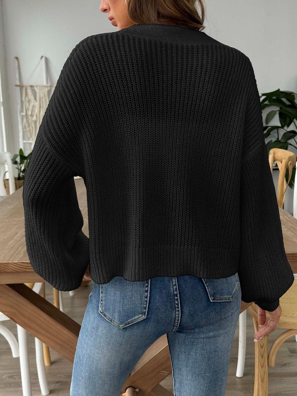 V-Neck Button Up Long Sleeve Cardigan Carauana Store