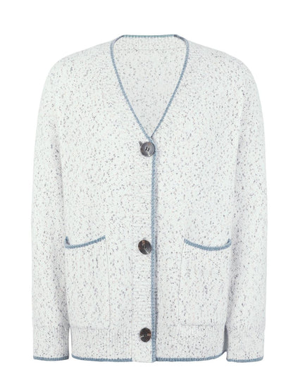 Button Down V-Neck Cardigan with Pockets Carauana Store