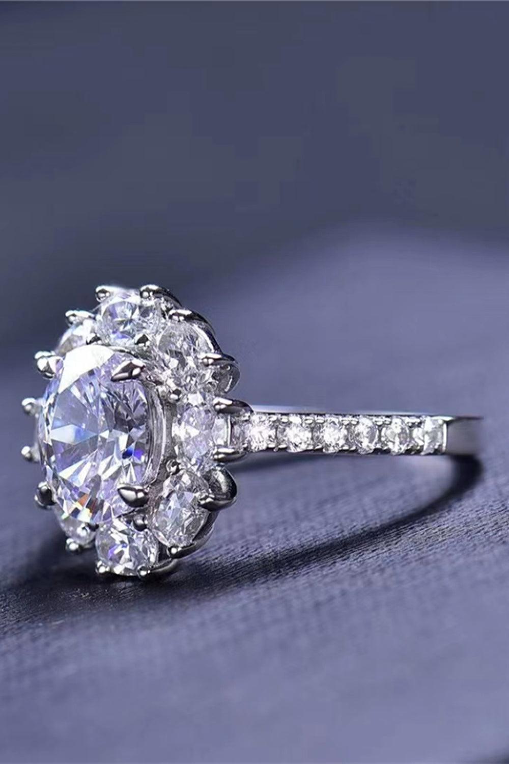 2 Carat Moissanite Floral 925 Sterling Silver Ring Carauana Store