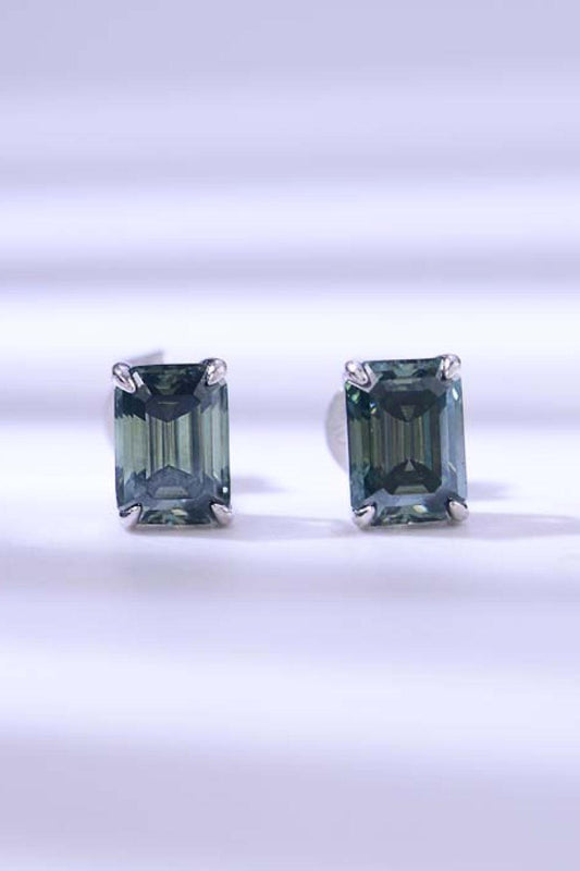 2 Carat Moissanite Stud Earrings in Green Carauana Store