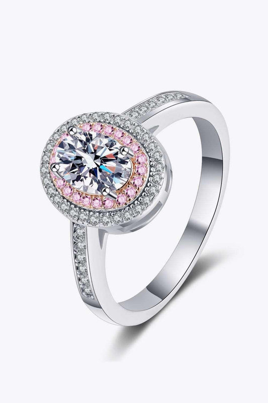 1 Carat Moissanite 925 Sterling Silver Halo Ring Carauana Store