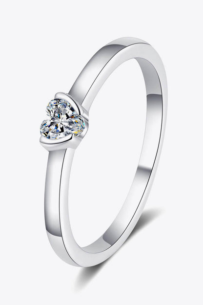 Heart-Shaped Moissanite Solitaire Ring CaRaUaNa Fashion