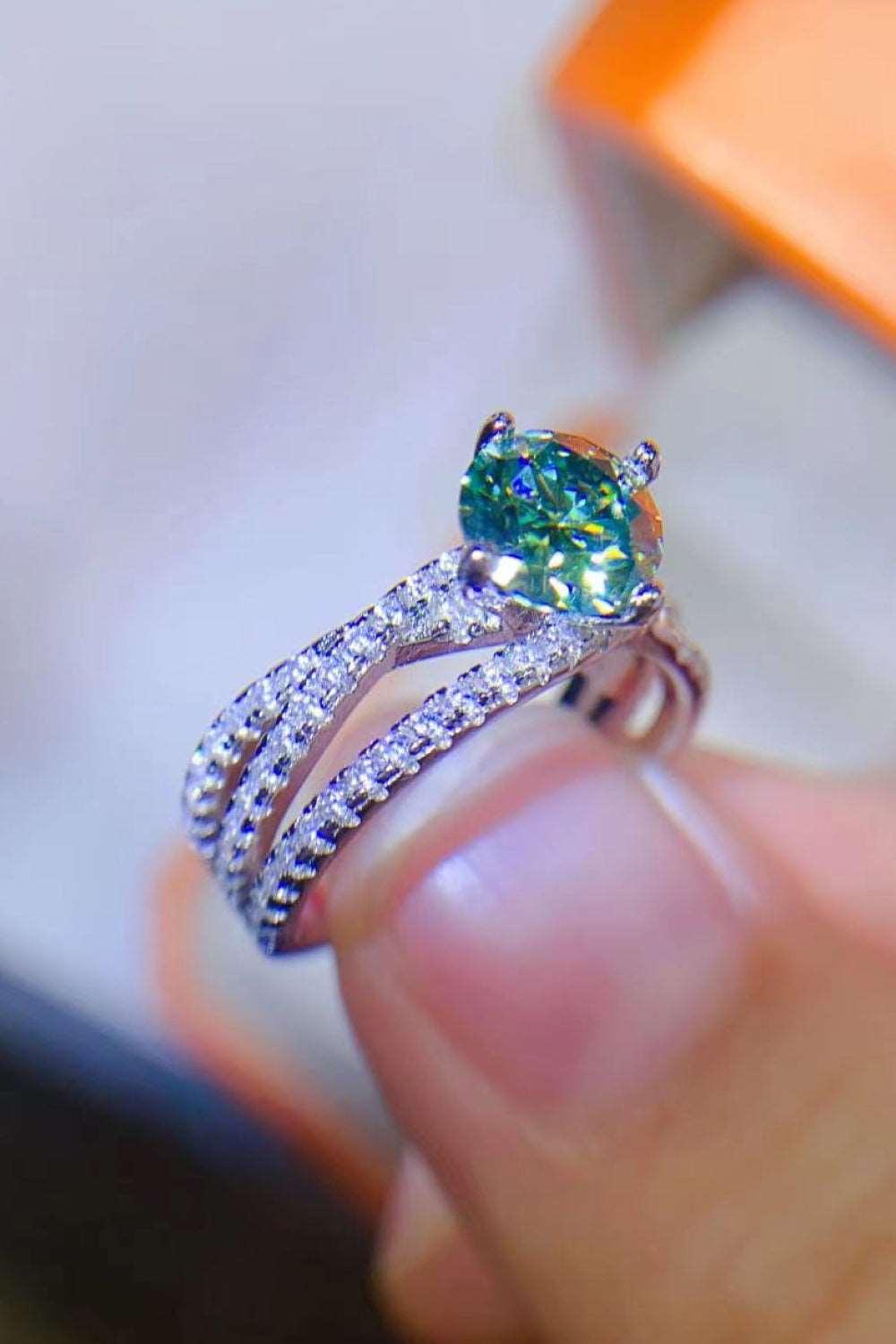 1 Carat Moissanite Contrast 925 Sterling Silver Ring Carauana Store
