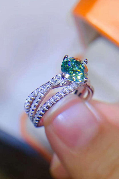 1 Carat Moissanite Contrast 925 Sterling Silver Ring Carauana Store