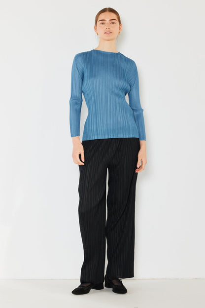 Marina West Swim Pleated Long Sleeve Boatneck Top Carauana Store