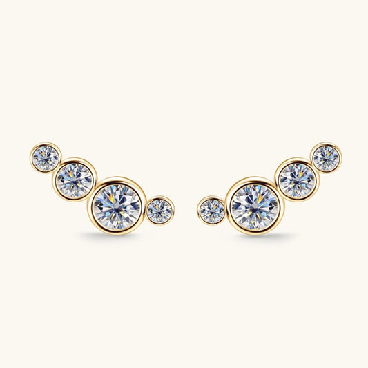 Moissanite 925 Sterling Silver Stud Earrings Carauana Store