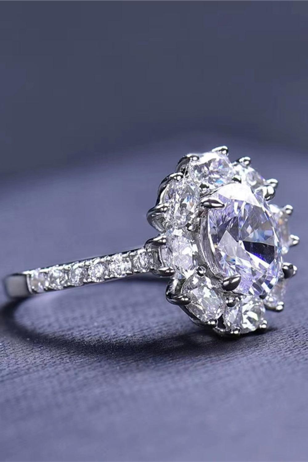 2 Carat Moissanite Floral 925 Sterling Silver Ring Carauana Store