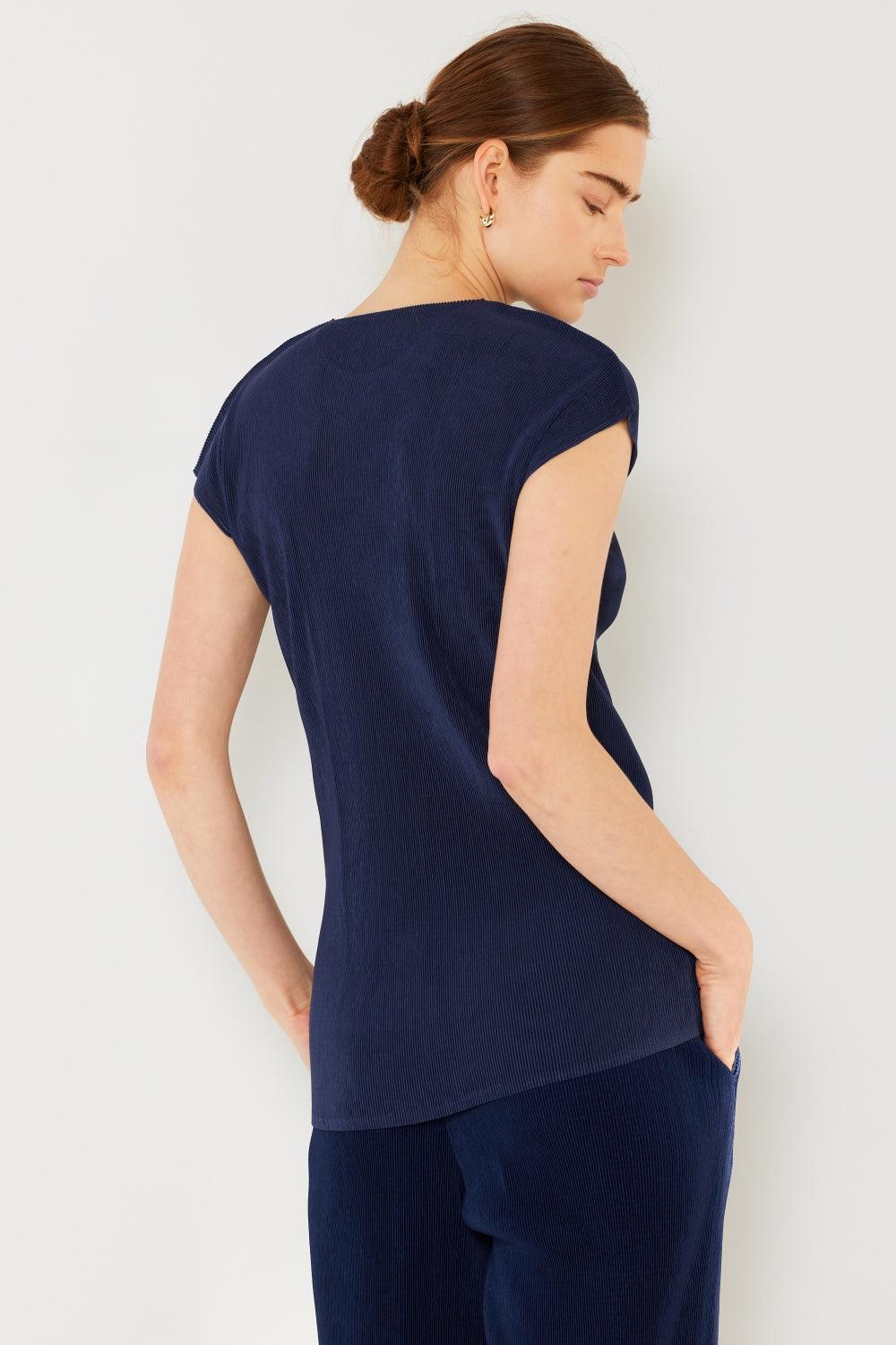 Marina West Swim Rib Pleated Cap Sleeve Top Carauana Store