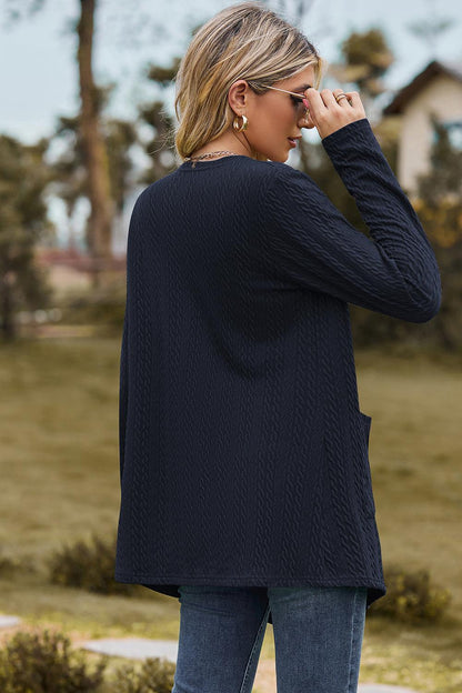 Open Front Long Sleeve Cardigan Carauana Store