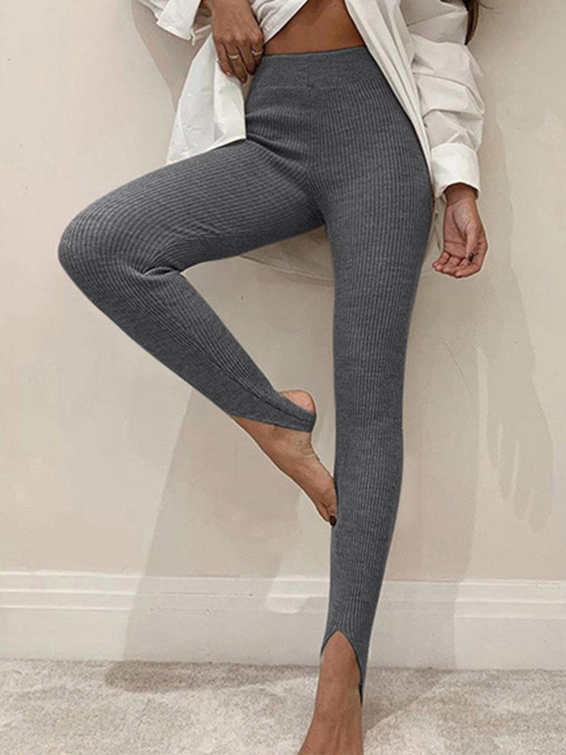 Ribbed Mid Waist Leggings Carauana Store