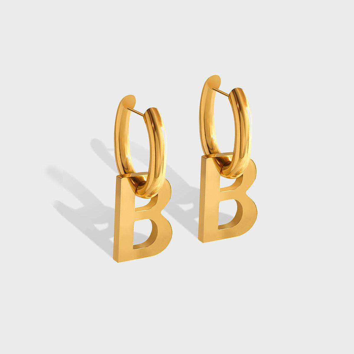 Letter B Titanium Steel Earrings CaRaUaNa Fashion