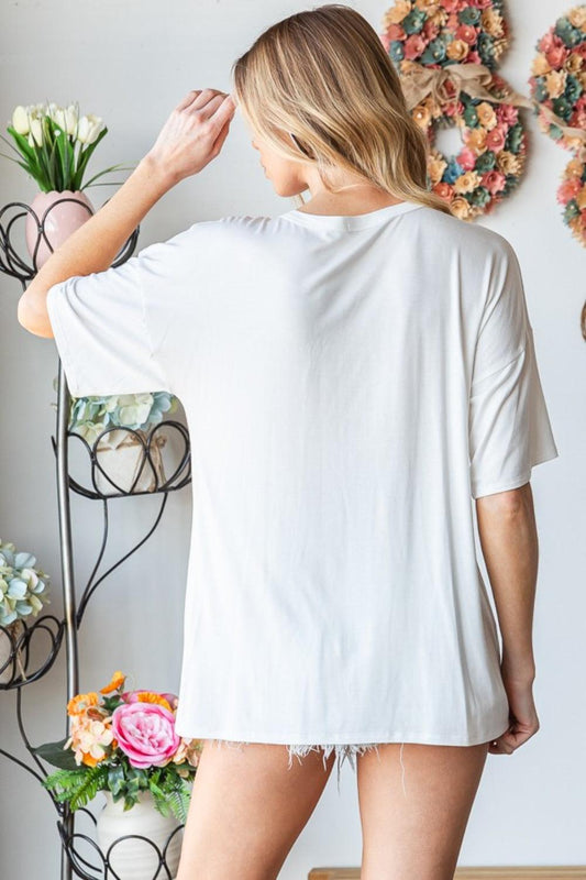 Heimish Full Size Star Patch Short Sleeve T-Shirt Carauana Store