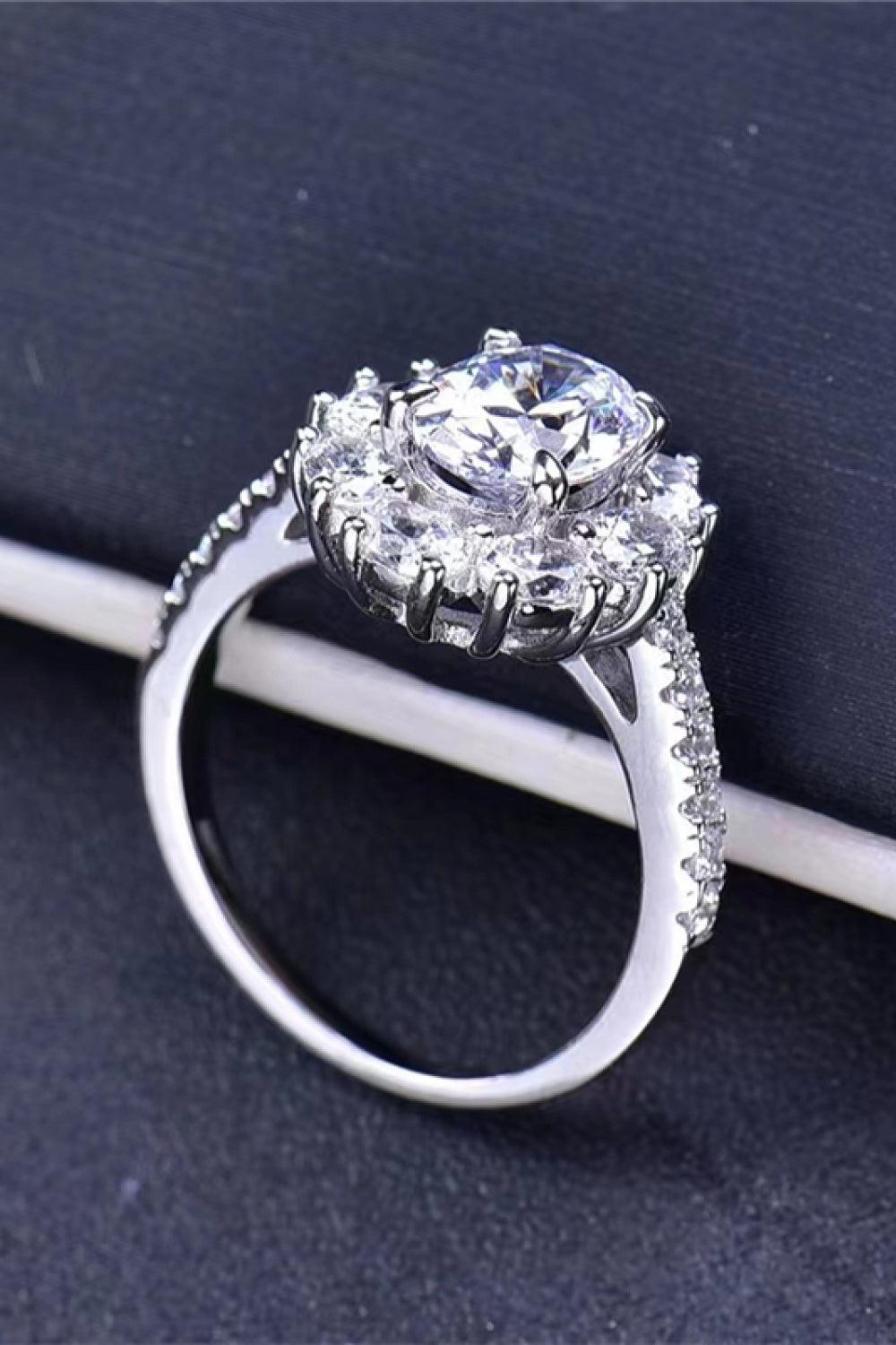 2 Carat Moissanite Floral 925 Sterling Silver Ring Carauana Store
