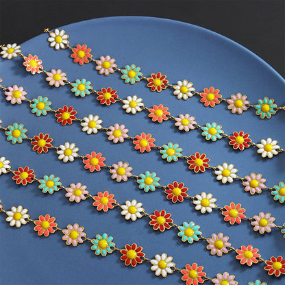 Titanium Steel Oil Drip Flower Necklace Carauana Store