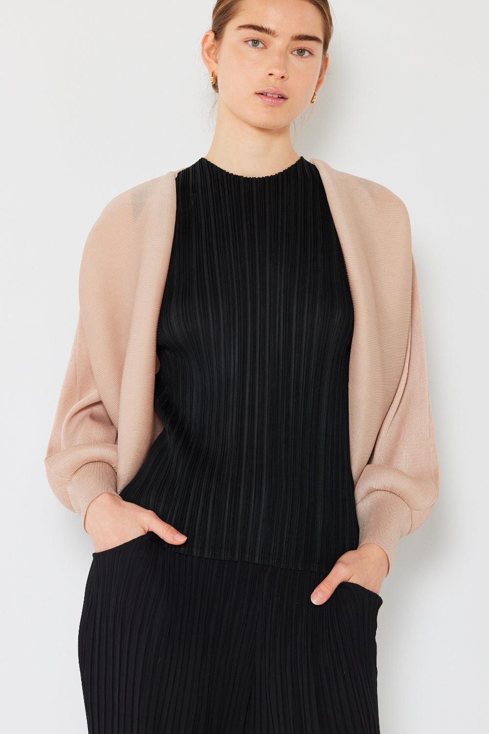 Marina West Swim Rib Pleated Puff Sleeve Bolero Cardigan Carauana Store