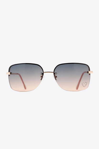 Rhinestone Heart Metal Frame Sunglasses Carauana Store