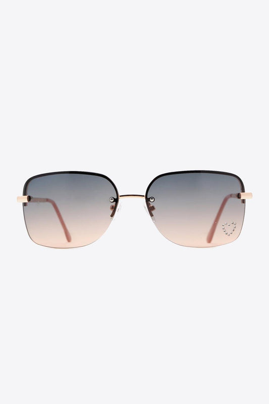 Rhinestone Heart Metal Frame Sunglasses Carauana Store