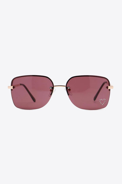 Rhinestone Heart Metal Frame Sunglasses Carauana Store
