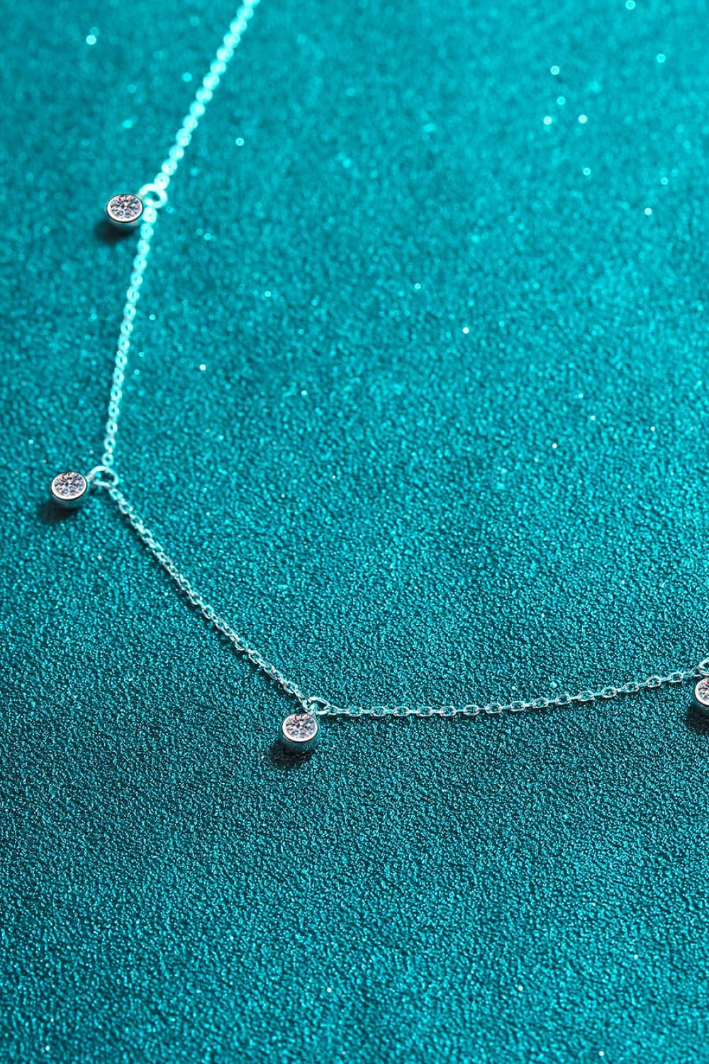 Moissanite Rhodium-Plated Necklace Carauana Store