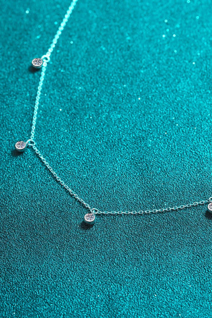 Moissanite Rhodium-Plated Necklace Carauana Store